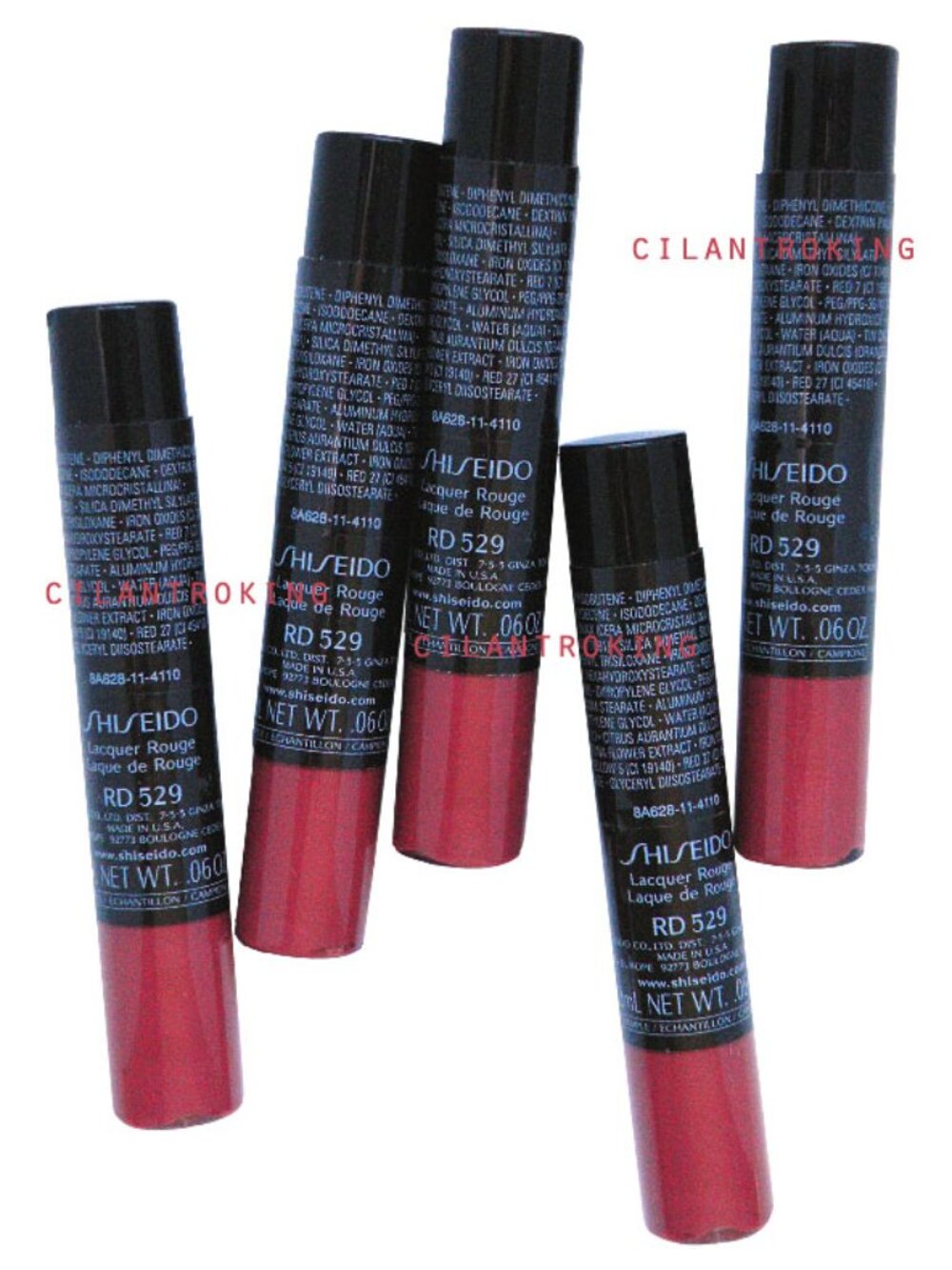 5 x SHISEIDO LACQUER ROUGE # RD 529 Travel Size 2ML New Made in U.S.A.
